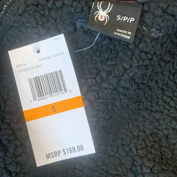 NWT Spyder Stellar Gray and Black Full-Zip Fleece Lined Jacket Men’s Small - Picture 8 of 8